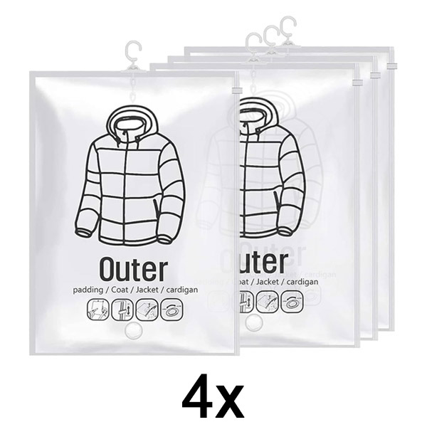 1x Viseće vakuumske vrećice za pohranu (4 kom) | VACUHANG