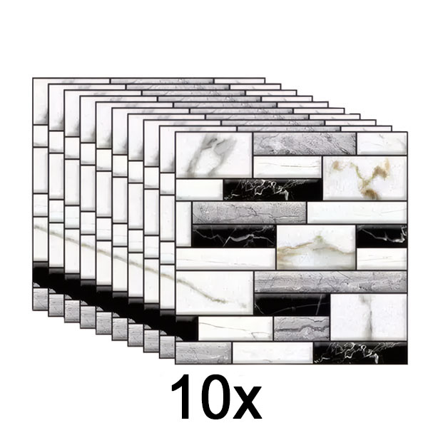 1x 3D zidne naljepnice s izgledom mramora (10 kom) | MARBLEBLOCKS