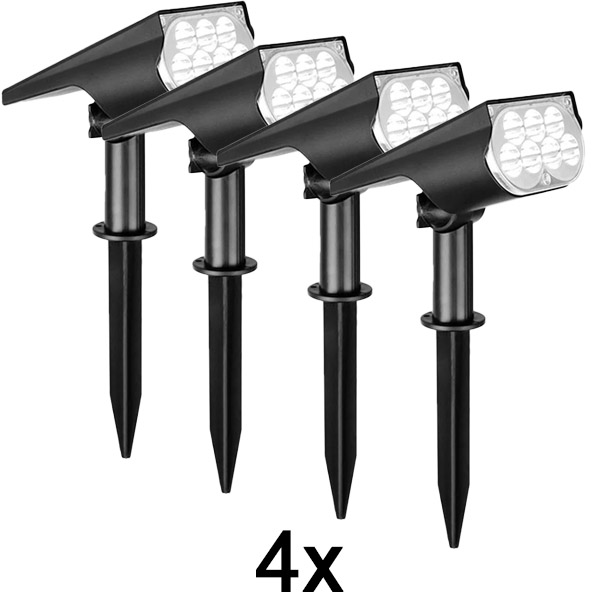 4x Vanjska solarna reflektorska svjetiljka | SPOTIKE