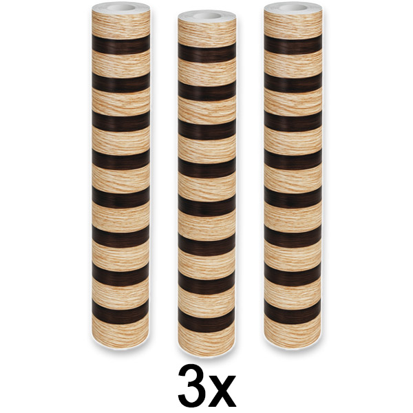 3x Elegantna zidna naljepnica s efektom drveta | LINEWALL